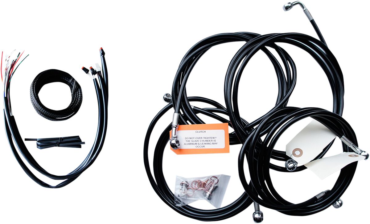 La Choppers Handlebar Cable/Brake & Clutch Line/Wire Kits And Components / Stainless Steel|Vinyl / Black Brake & Clutch Lines La Choppers