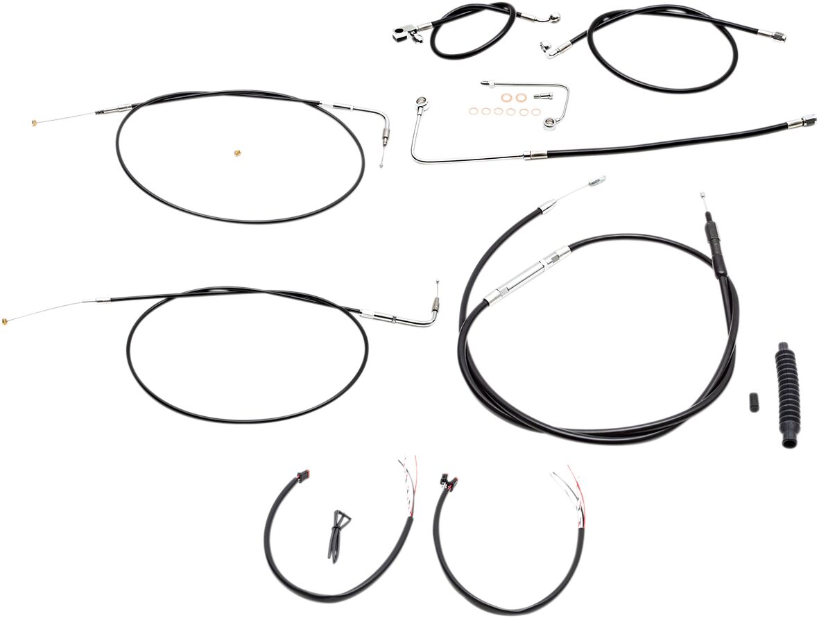 La Choppers Handlebar Cable/Brake & Clutch Line/Wire Kits And Components / Stainless Steel|Vinyl / Black Brake & Clutch Lines La Choppers