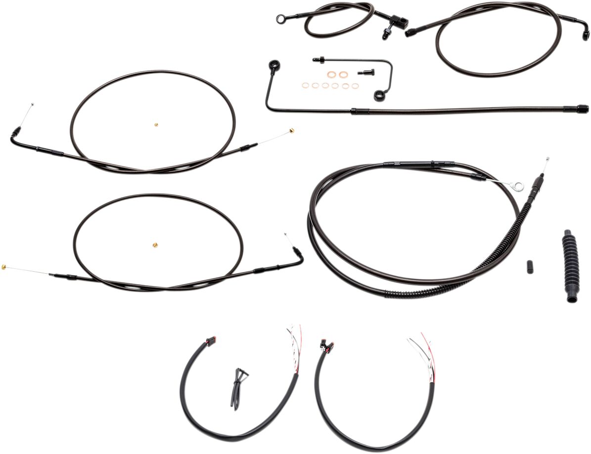 La Choppers Handlebar Cable/Brake & Clutch Line/Wire Kits And Components / Stainless Steel / Black Brake & Clutch Lines La Choppers