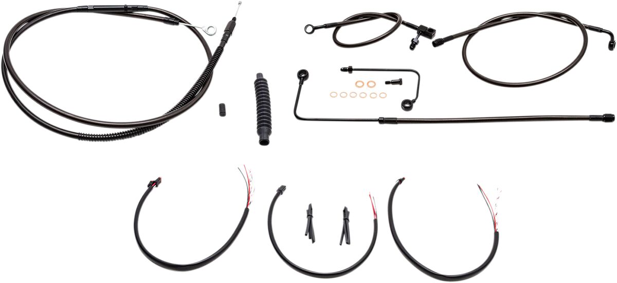La Choppers Handlebar Cable/Brake & Clutch Line/Wire Kits And Components / Stainless Steel / Black Brake & Clutch Lines La Choppers