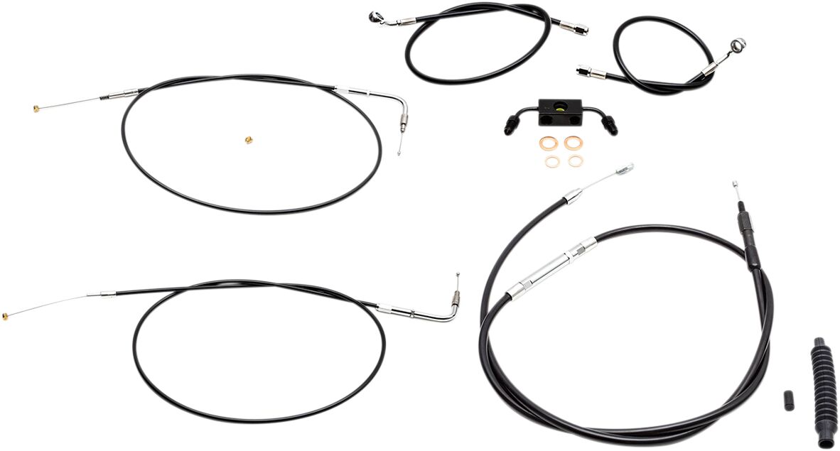 La Choppers Cable Kt Bk 15 17 Fxd Abs Brake & Clutch Lines La Choppers
