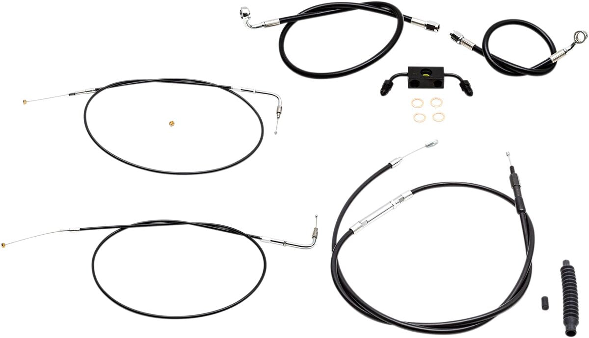 La Choppers Handlebar Cable/Brake & Clutch Line/Wire Kits And Components / Stainless Steel|Vinyl / Black Brake & Clutch Lines La Choppers