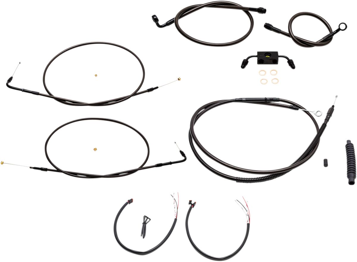 La Choppers Handlebar Cable/Brake & Clutch Line/Wire Kits And Components / Stainless Steel / Black Brake & Clutch Lines La Choppers