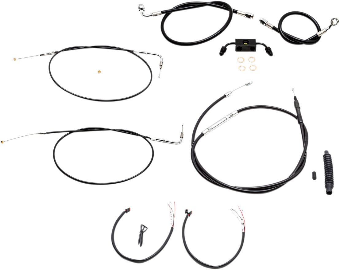 La Choppers Handlebar Cable/Brake & Clutch Line/Wire Kits And Components / Stainless Steel|Vinyl / Black Brake & Clutch Lines La Choppers