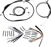 Burly Brand Cable Kit 12" Black Vinyl Stainless T Bar W/O Abs Brake & Clutch Lines Burly Brand