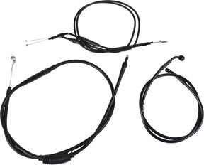 Burly Brand Cable Kit 10" Black Vinyl Stainless T Bar W/O Abs Apehanger Cable/Line Kits Burly Brand