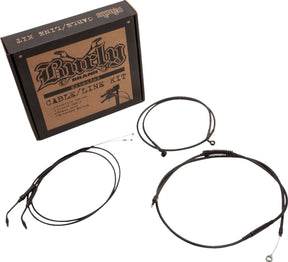 Burly Brand Cable Kit 10" Black Vinyl Stainless T Bar W/O Abs Apehanger Cable/Line Kits Burly Brand