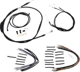 Burly Brand Cable Kits for 14" T-Bars, Black - Dyna (non-ABS) Brake & Clutch Lines Burly Brand