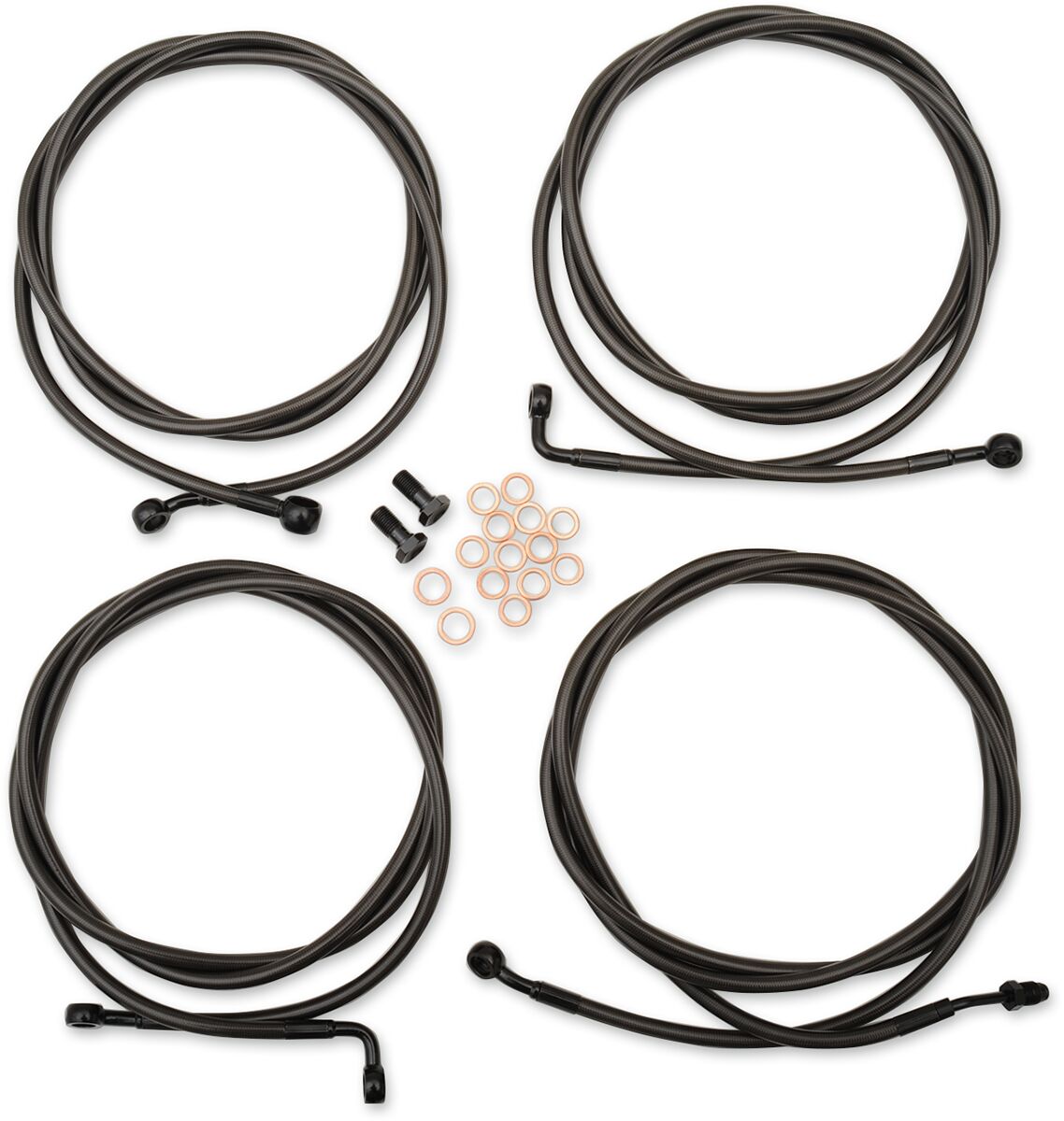 La Choppers Handlebar Cable/Brake & Clutch Line/Wire Kits And Components / Stainless Steel / Black Brake & Clutch Lines La Choppers