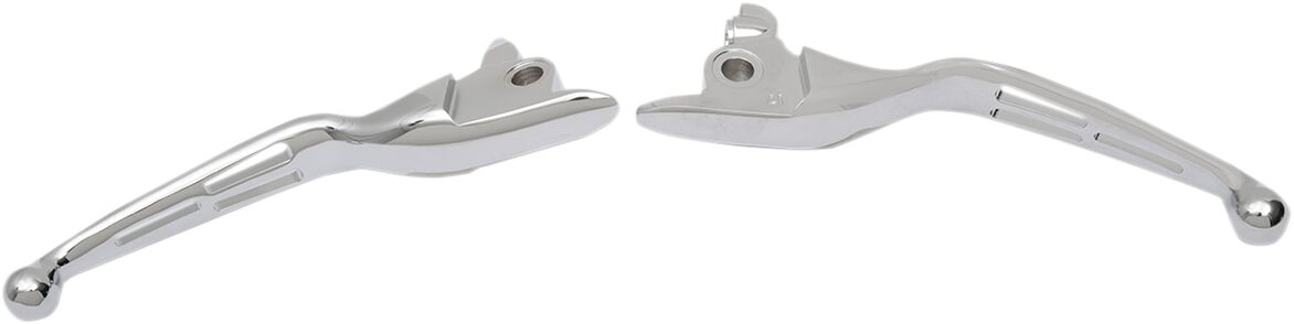 Drag Specialties Lever Sets Slotted Wide Blade Chrome Brake & Clutch Custom Control Drag Specialties
