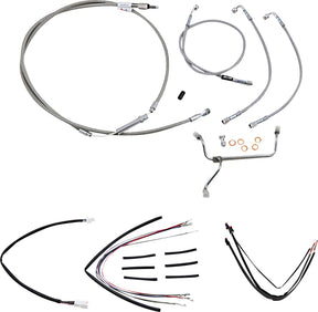 Burly Brand Control Kit Ss 18 Gor Flh Apehanger Cable/Line Kits Burly Brand