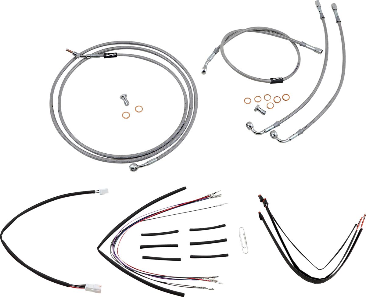 Burly Brand Control Kit Ss 14 Gor Flt Apehanger Cable/Line Kits Burly Brand