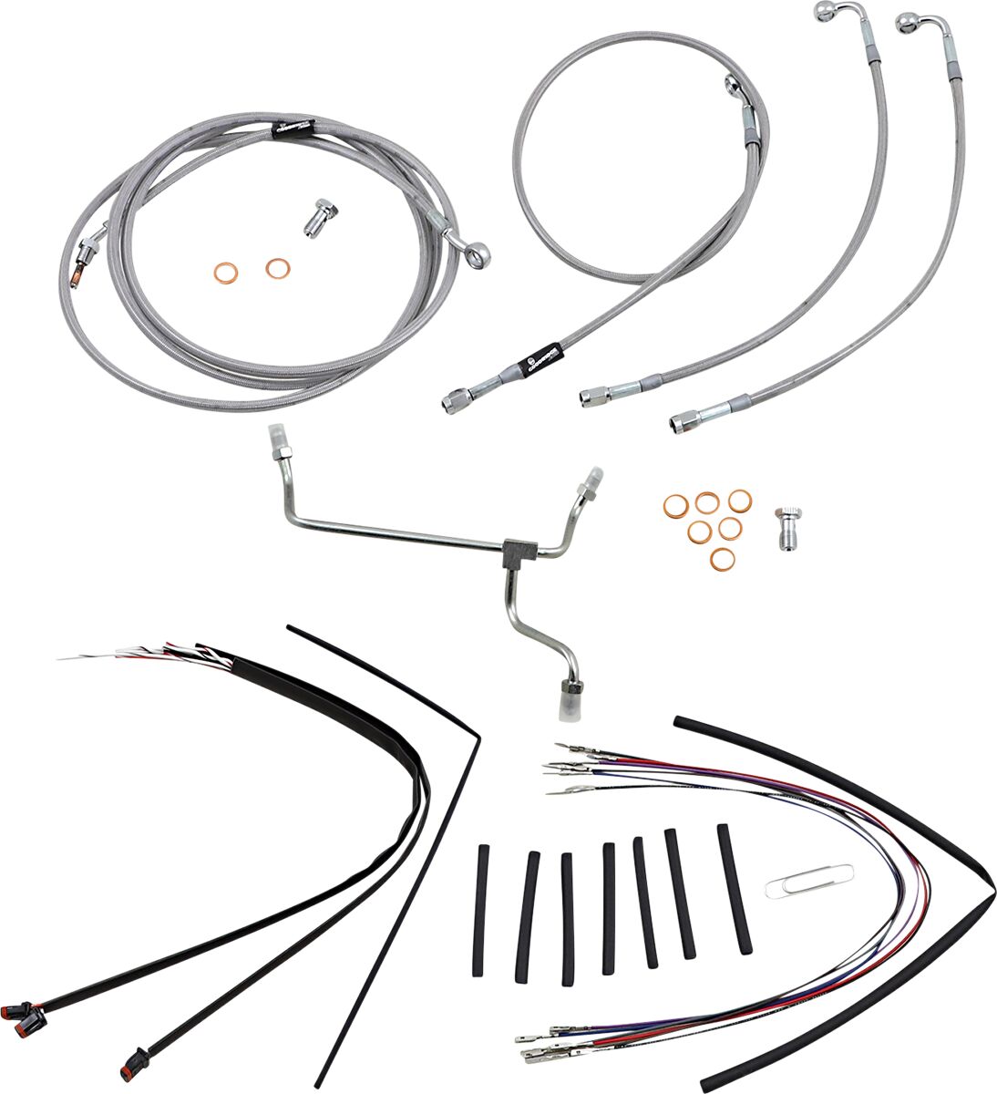 Burly Brand Control Kit Ss 16 Gor Flt Apehanger Cable/Line Kits Burly Brand