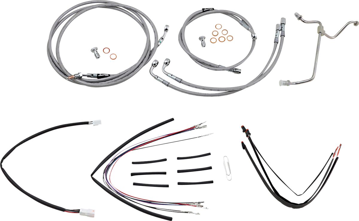 Burly Brand Control Kit Ss 18 Gor Flt Apehanger Cable/Line Kits Burly Brand