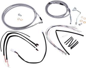 Burly Brand Cable Kit 16" Braided Stainless Steel Handlebar W/Abs Apehanger Cable/Line Kits Burly Brand