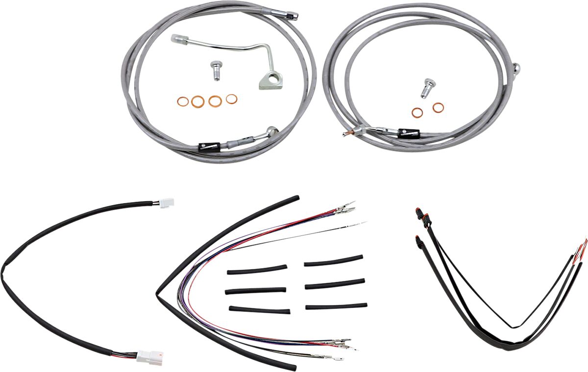 Burly Brand Control Kit Ss 18 Gor Flt Apehanger Cable/Line Kits Burly Brand