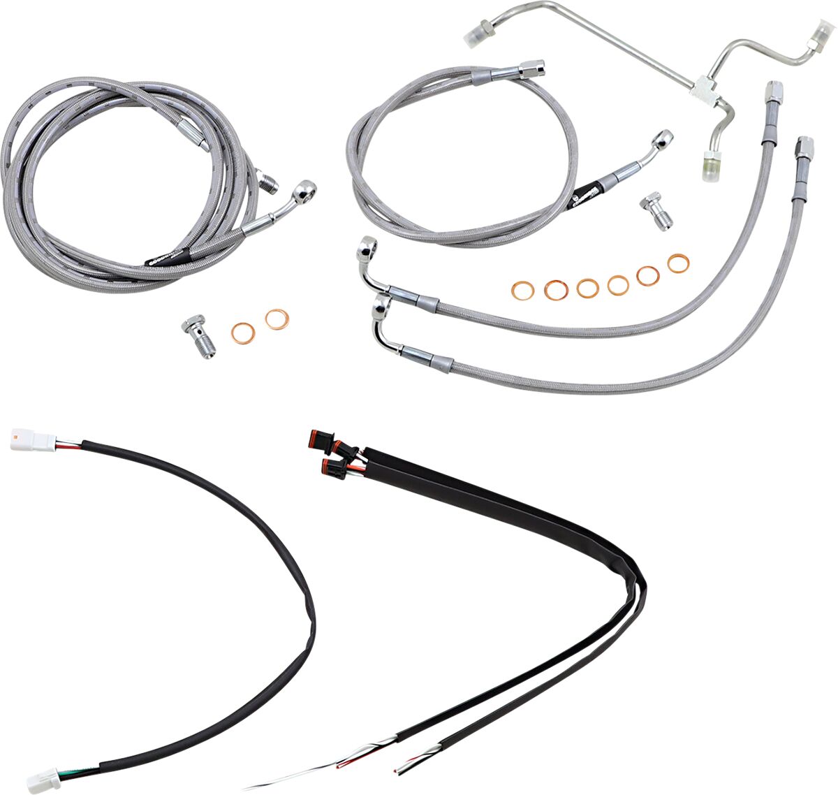 Burly Brand Control Kit Ss 16 Gor Flh Apehanger Cable/Line Kits Burly Brand
