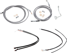 Burly Brand Cable Kit 16" Braided Stainless Steel Handlebar W/Abs Apehanger Cable/Line Kits Burly Brand