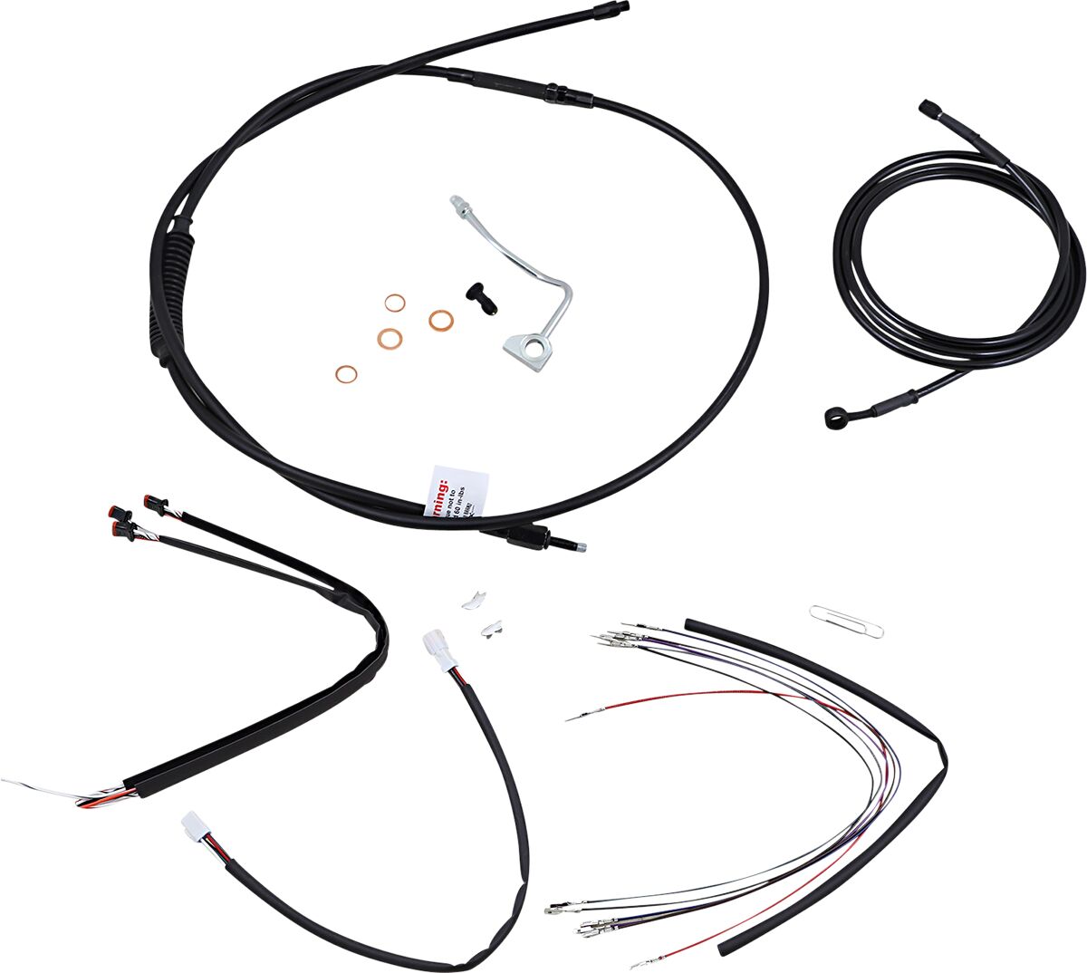 Cable Kit 14" Black Vinyl Stainless Steel Handlebar W/Abs Burly Brand Default Title