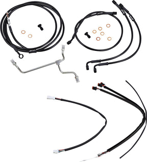 Burly Brand Cable Kit 14" Black Vinyl Stainless Steel Handlebar W/O Abs Cable Kit Burly Brand Default Title