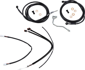 Burly Brand Cable Kit 16" Black Vinyl Stainless Steel Handlebar W/Abs Apehanger Cable/Line Kits Burly Brand