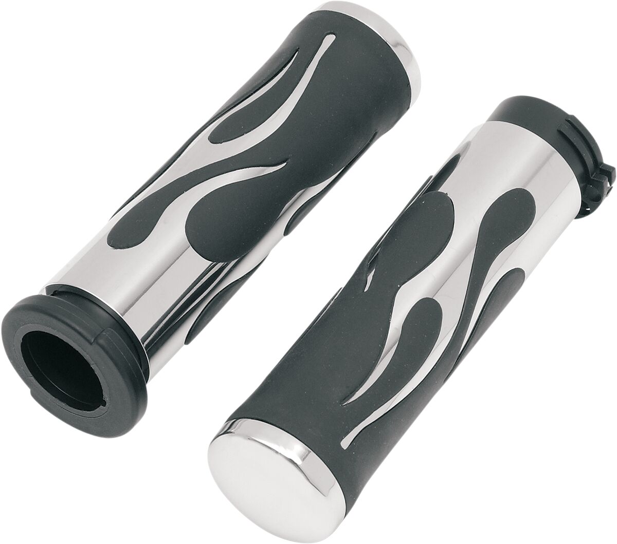 Drag Specialties Grip Flame Chrome Grips Drag Specialties