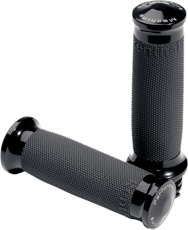 Performance Machine (Pm) Grips Renthal Black W/ Electronic Throttle Grips Performance Machine