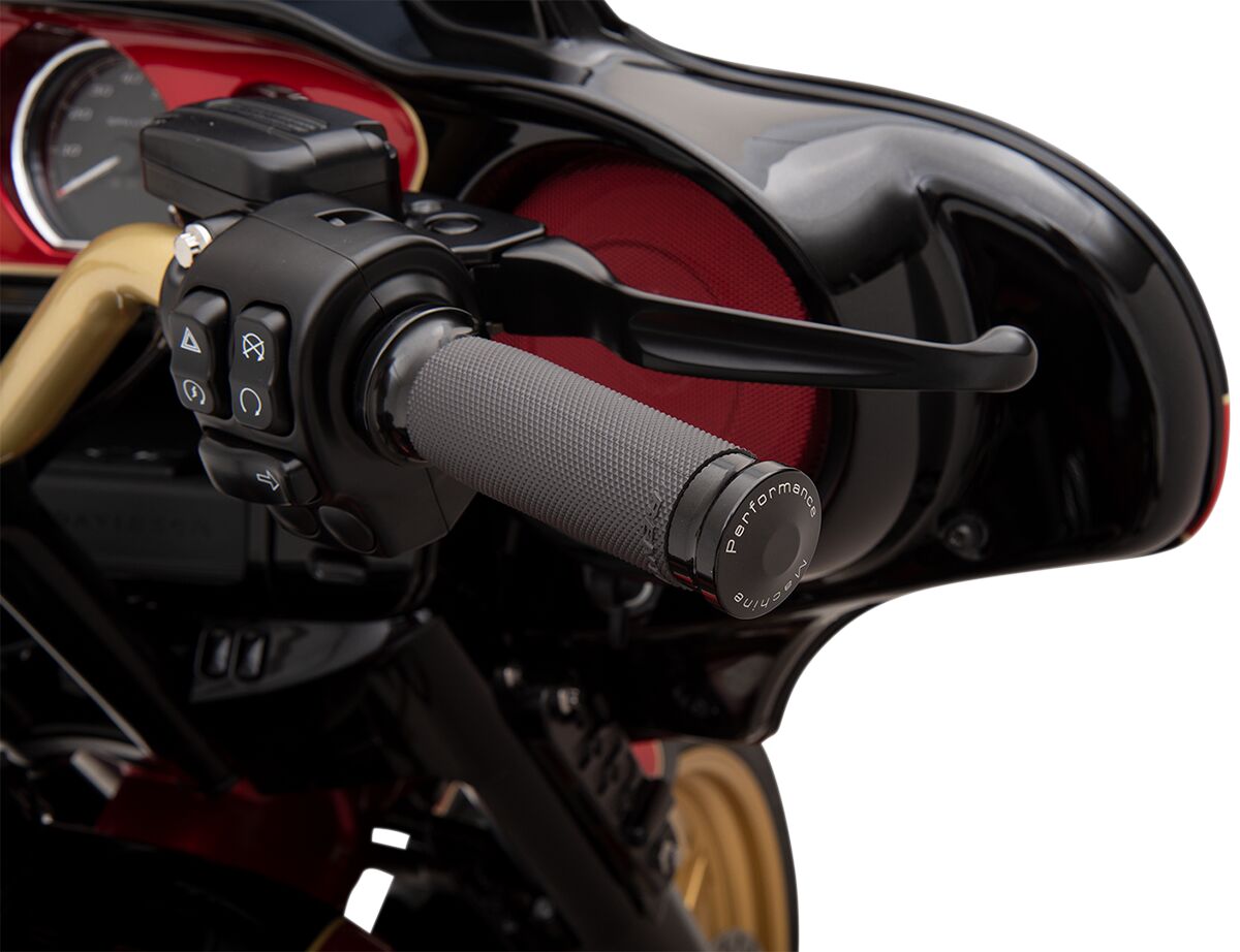 Performance Machine (Pm) Grips Renthal Black W/ Electronic Throttle Grips Performance Machine