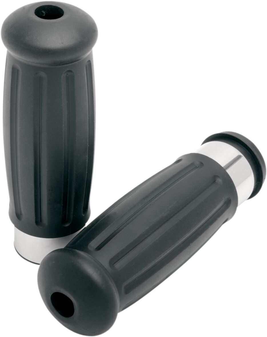 Drag Specialties Grips Vintage Touring Chrome/Rubber Grips Drag Specialties