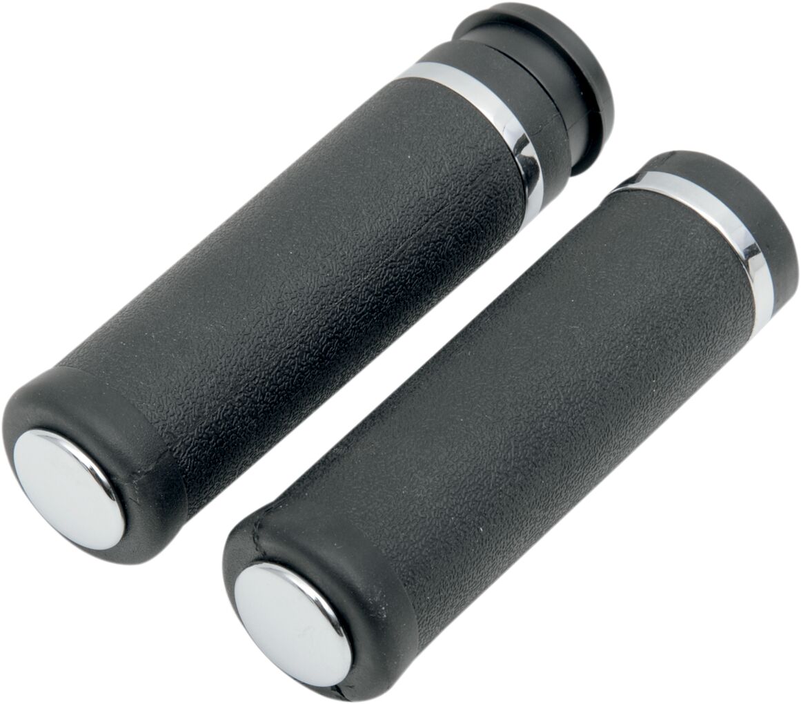 Drag Specialties Grips Hotop Smooth Touring Chrome/Rubber Grips Drag Specialties