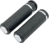 Drag Specialties Grips Hotop Smooth Touring Chrome/Rubber Grips Drag Specialties