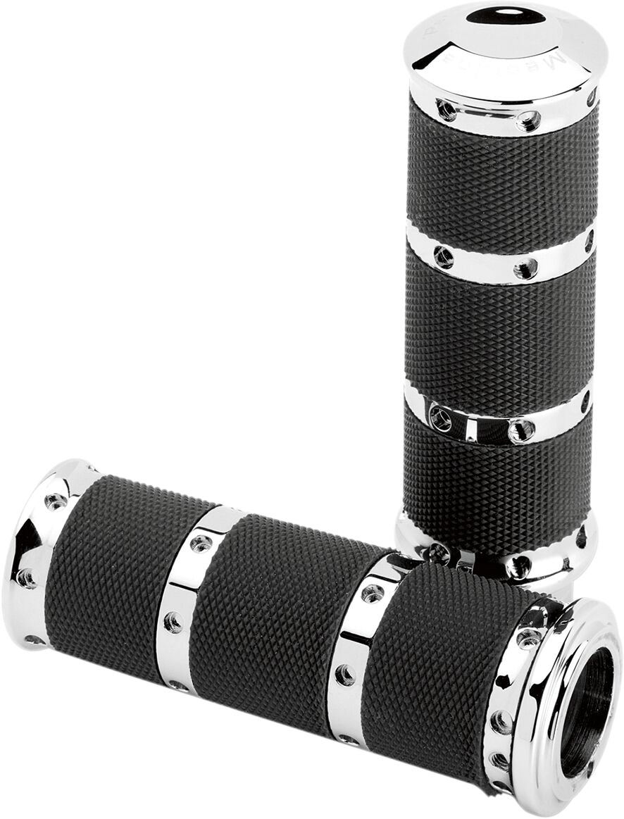 Performance Machine (Pm) Contour Xl Grips Electronic Throttle (Pair) Chrome Grips Performance Machine