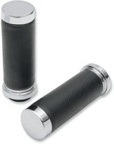 Drag Specialties Grips Textured Rubber Touring Chrome Grips Drag Specialties