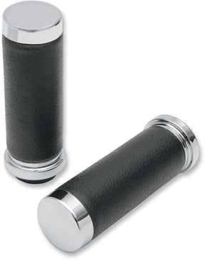 Drag Specialties Grips Textured Rubber Touring Chrome Grips Drag Specialties