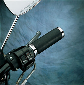 Drag Specialties Grips Textured Rubber Touring Chrome Grips Drag Specialties