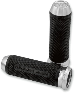 Performance Machine (Pm) Grip Elite Throttle By Wire Chrome Grips Performance Machine