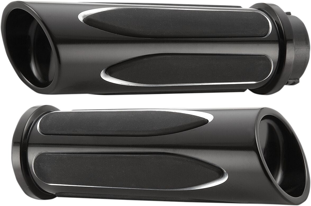 Arlen Ness Deep Cut® Comfort Grips, Black - Fly-By-Wire (FBW) Grips Arlen Ness