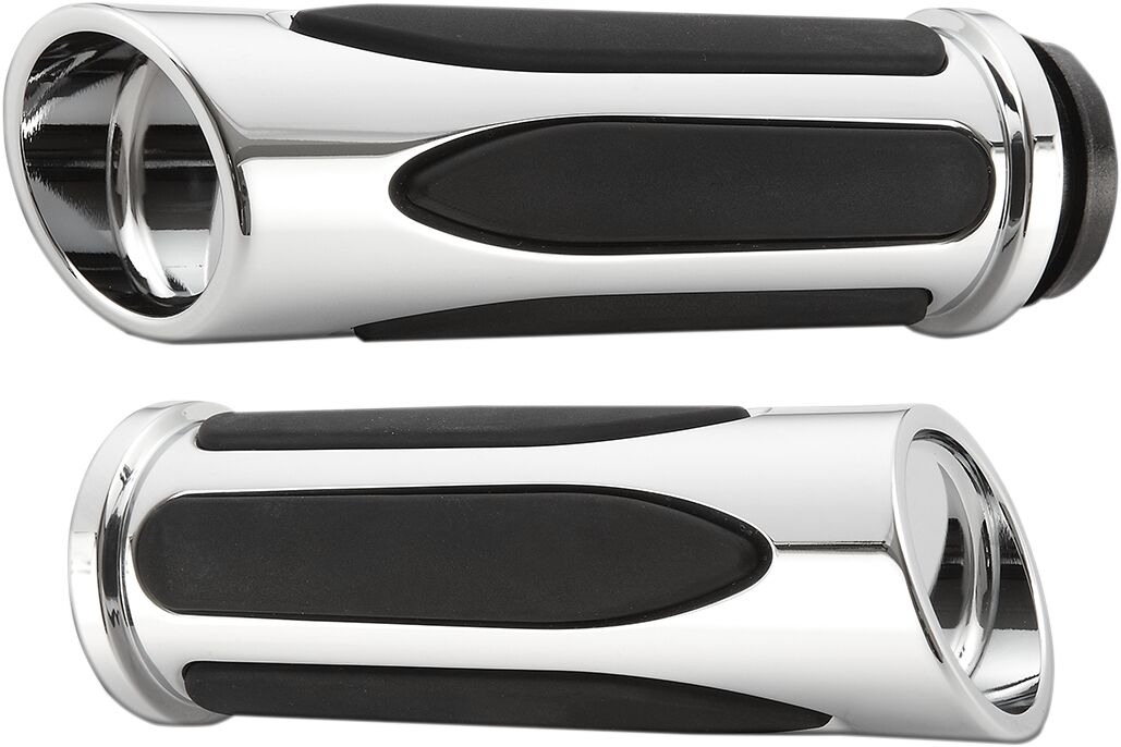 Arlen Ness Deep Cut® Comfort Grips, Chrome - Fly-By-Wire (FBW) Grips Arlen Ness