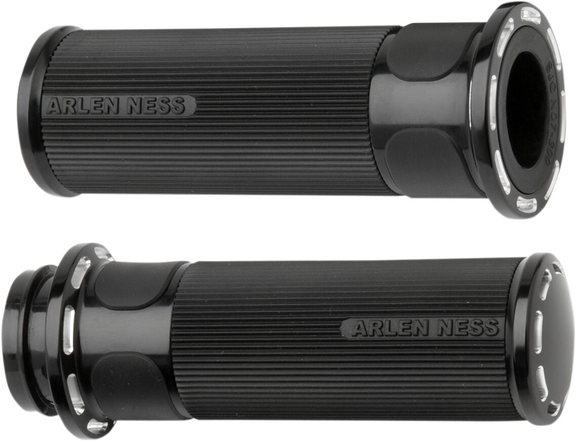 Arlen Ness Slot Track Grips, Black - Fly-By-Wire (FBW) Grips Arlen Ness