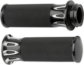 Arlen Ness Deep Cut® Fusion Grips, Black - Fly-By-Wire (FBW) Grips Arlen Ness