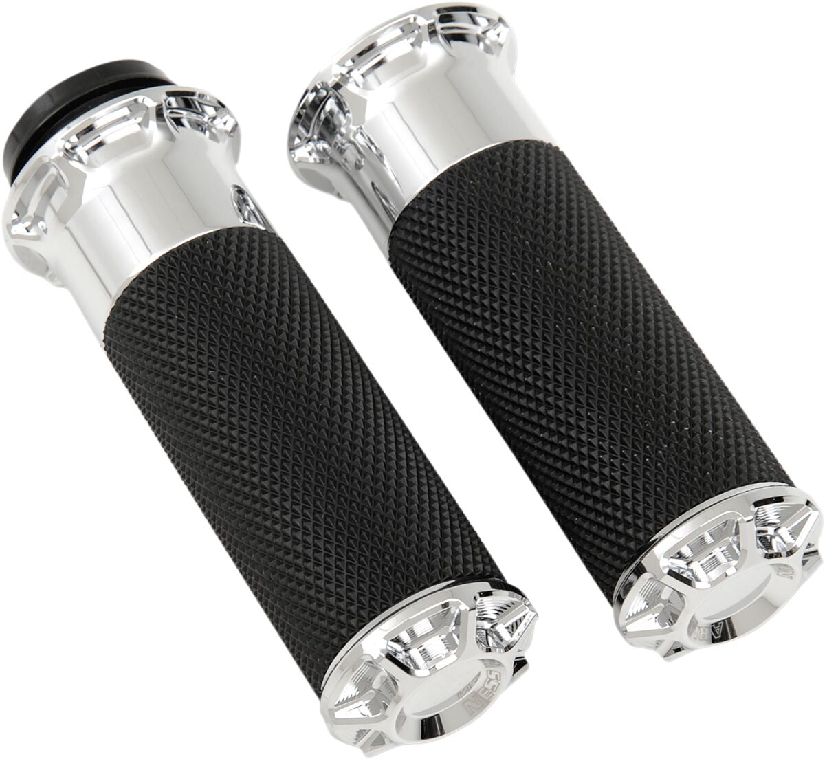 Arlen Ness Beveled® Grips, Chrome - Fly-By-Wire (FBW) Grips Arlen Ness