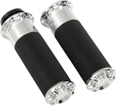 Arlen Ness Beveled® Grips, Chrome - Fly-By-Wire (FBW) Grips Arlen Ness