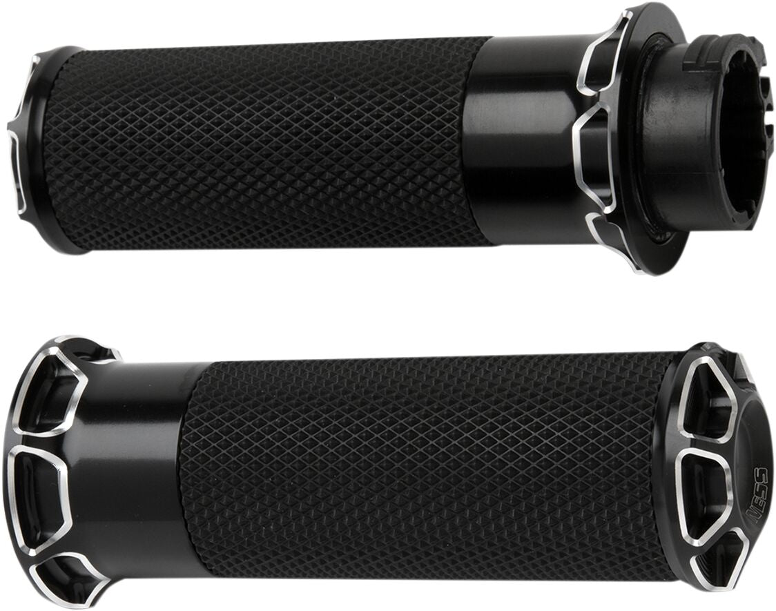 Arlen Ness Beveled® Grips, Black - Fly-By-Wire (FBW) Grips Arlen Ness