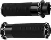 Arlen Ness Beveled® Grips, Black - Fly-By-Wire (FBW) Grips Arlen Ness