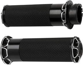 Arlen Ness Beveled® Grips, Black - Fly-By-Wire (FBW) Grips Arlen Ness