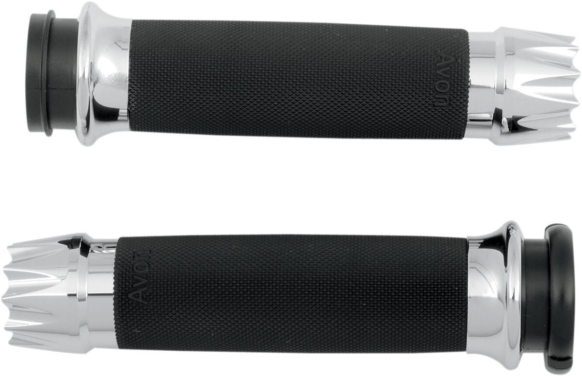 Avon Grips Grips Custom Contour Excalibur Chrome Throttle By Wire Grips Avon Grips
