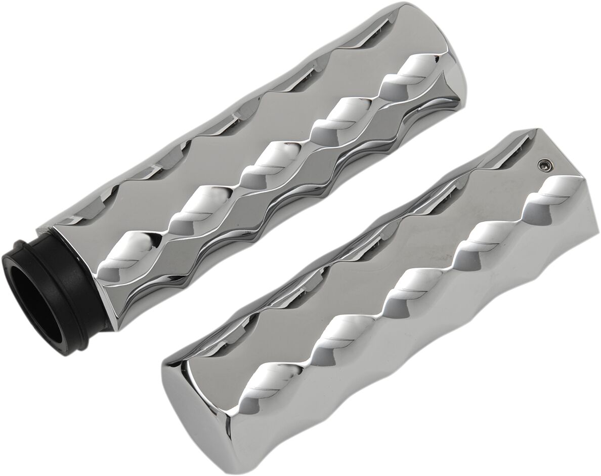 La Choppers Throttle By Wire Grips Hexagonal Chrome Grips La Choppers