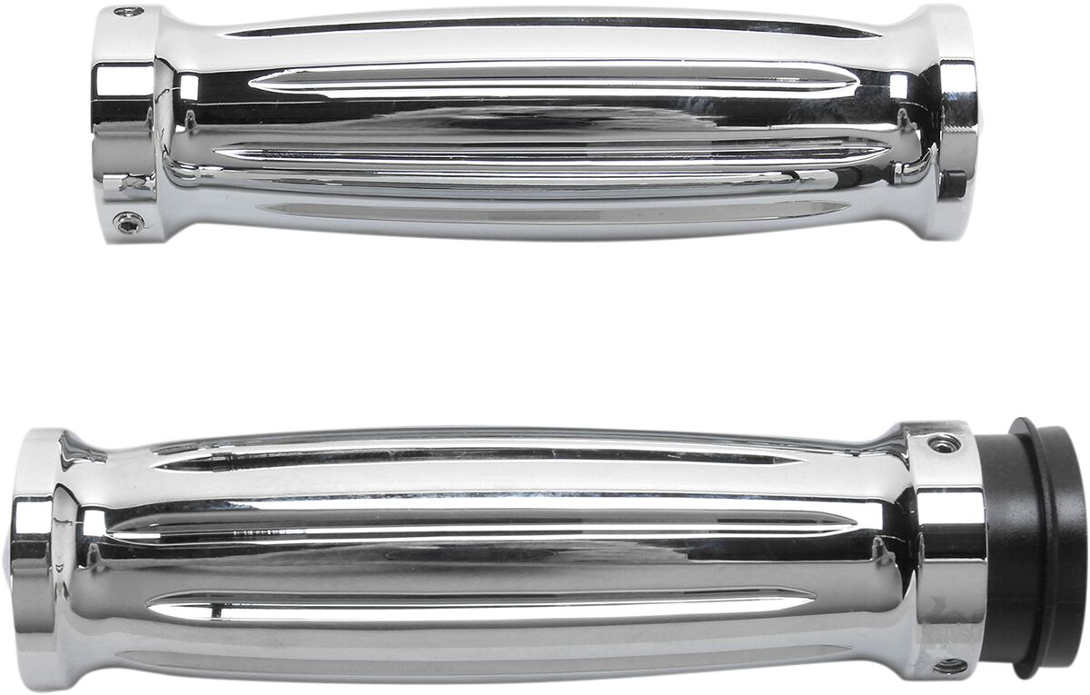 Accutronix Accutronix Grips Handlebar Diamond Fly By Wire Chrome Grips Accutronix