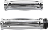 Accutronix Accutronix Grips Handlebar Diamond Fly By Wire Chrome Grips Accutronix