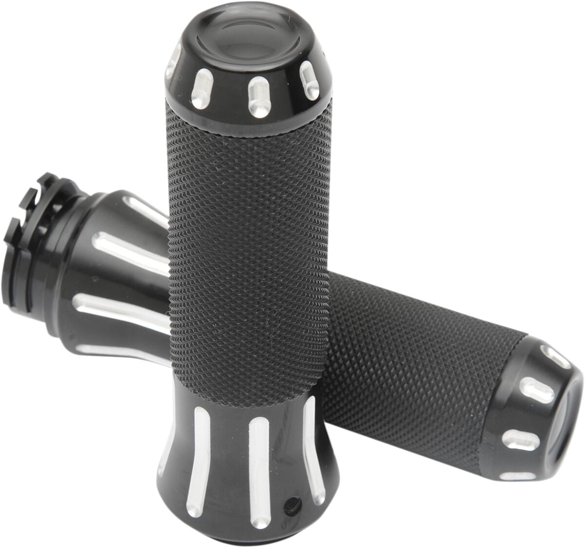 Drag Specialties Grips Custom Black Cut Grips Drag Specialties